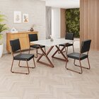 Conjunto Sala De Jantar Mesa 120x90cm Base Império Tampo Mdf