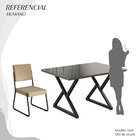 Conjunto Sala De Jantar Mesa 120x90cm Base Império Tampo Mdf