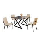 Conjunto Sala De Jantar Mesa 120x90cm Base Império Tampo Mdf