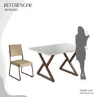 Conjunto Sala De Jantar Mesa 120x90cm Base Império Tampo Mdf