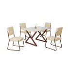 Conjunto Sala De Jantar Mesa 120x90cm Base Império Tampo Mdf