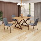 Conjunto Sala De Jantar Mesa 120x90cm Base Império Tampo Mdf