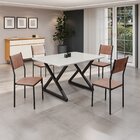 Conjunto Sala De Jantar Mesa 120x90cm Base Império Tampo Mdf