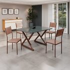 Conjunto Sala De Jantar Mesa 120x90cm Base Império Tampo Mdf