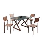 Conjunto Sala De Jantar Mesa 120x90cm Base Império Tampo Mdf