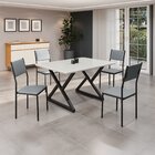 Conjunto Sala De Jantar Mesa 120x90cm Base Império Tampo Mdf