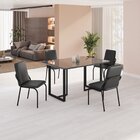 Conjunto Sala De Jantar Mesa 120x90cm Base Lunna Tampo Mdf Co