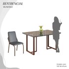 Conjunto Sala De Jantar Mesa 120x90cm Base Lunna Tampo Mdf Co