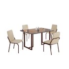 Conjunto Sala De Jantar Mesa 120x90cm Base Lunna Tampo Mdf Co