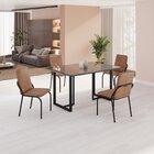 Conjunto Sala De Jantar Mesa 120x90cm Base Lunna Tampo Mdf Co