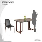 Conjunto Sala De Jantar Mesa 120x90cm Base Lunna Tampo Mdf Co