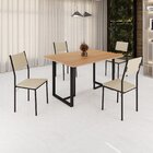 Conjunto Sala De Jantar Mesa 120x90cm Base Lunna Tampo Mdf Fl