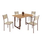 Conjunto Sala De Jantar Mesa 120x90cm Base Lunna Tampo Mdf Fl