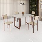 Conjunto Sala De Jantar Mesa 120x90cm Base Lunna Tampo Mdf La