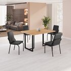 Conjunto Sala De Jantar Mesa 120x90cm Base Lunna Tampo Mdf Ma