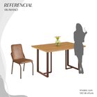 Conjunto Sala De Jantar Mesa 120x90cm Base Lunna Tampo Mdf Ma
