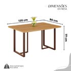 Conjunto Sala De Jantar Mesa 120x90cm Base Lunna Tampo Mdf Ma