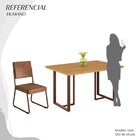 Conjunto Sala De Jantar Mesa 120x90cm Base Lunna Tampo Mdf Na