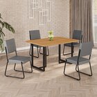 Conjunto Sala De Jantar Mesa 120x90cm Base Lunna Tampo Mdf Na