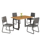 Conjunto Sala De Jantar Mesa 120x90cm Base Lunna Tampo Mdf Na