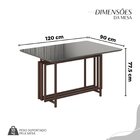 Conjunto Sala De Jantar Mesa 120x90cm Base Pérola Tampo Mdf C