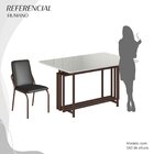 Conjunto Sala De Jantar Mesa 120x90cm Base Pérola Tampo Mdf C