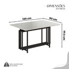 Conjunto Sala De Jantar Mesa 120x90cm Base Pérola Tampo Mdf C