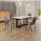 Conjunto Sala De Jantar Mesa 120x90cm Base Pérola Tampo Mdf C