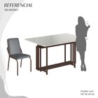 Conjunto Sala De Jantar Mesa 120x90cm Base Pérola Tampo Mdf C