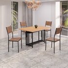 Conjunto Sala De Jantar Mesa 120x90cm Base Pérola Tampo Mdf F