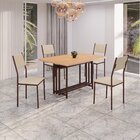 Conjunto Sala De Jantar Mesa 120x90cm Base Pérola Tampo Mdf F