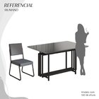Conjunto Sala De Jantar Mesa 120x90cm Base Pérola Tampo Mdf L