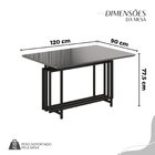 Conjunto Sala De Jantar Mesa 120x90cm Base Pérola Tampo Mdf L