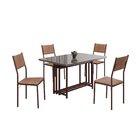 Conjunto Sala De Jantar Mesa 120x90cm Base Pérola Tampo Mdf L