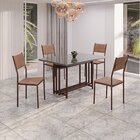 Conjunto Sala De Jantar Mesa 120x90cm Base Pérola Tampo Mdf L