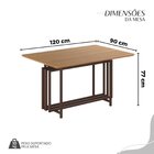 Conjunto Sala De Jantar Mesa 120x90cm Base Pérola Tampo Mdf M