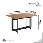 Conjunto Sala De Jantar Mesa 120x90cm Base Pérola Tampo Mdf M