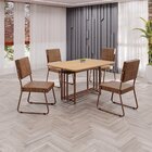 Conjunto Sala De Jantar Mesa 120x90cm Base Pérola Tampo Mdf N