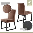 Conjunto Sala De Jantar Mesa 135cm Tampo Mdf Vidro 4 Cadeiras