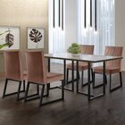 Conjunto Sala De Jantar Mesa 135cm Tampo Mdf Vidro 4 Cadeiras