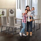 Conjunto Sala De Jantar Mesa 135cm Tampo Mdf Vidro 4 Cadeiras