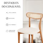Conjunto Sala De Jantar Mesa 135x80cm Tampo Em Mdf Com Vidro