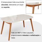 Conjunto Sala De Jantar Mesa 135x80cm Tampo Em Mdf Com Vidro