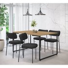 Conjunto Sala De Jantar Mesa 135x90cm Porto Estilo Industrial