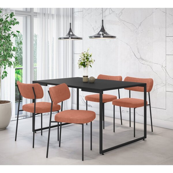 Conjunto Sala De Jantar Mesa 135x90cm Porto Estilo Industrial