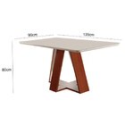 Conjunto Sala De Jantar Mesa 135x90cm Tampo Em Vidro Com 4 Ca