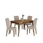Conjunto Sala De Jantar Mesa 136cm 4 Cadeiras Opala Dobuê