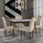 Conjunto Sala De Jantar Mesa 136cm 4 Cadeiras Topázio Dobuê