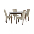 Conjunto Sala De Jantar Mesa 136cm 4 Cadeiras Topázio Dobuê