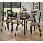 Conjunto Sala De Jantar Mesa 136cm E 6 Cadeiras Malva Artefam
